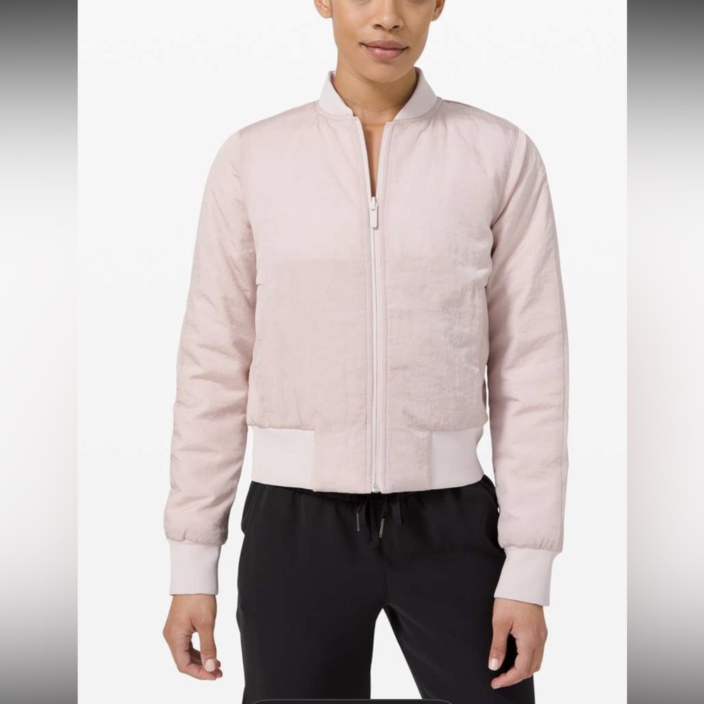 Lululemon Non-Stop Bomber *Reversible Misty Pink Sz 8